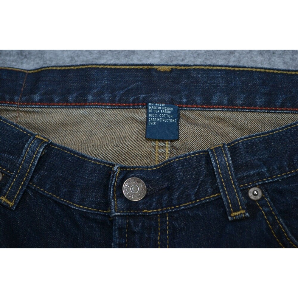 Polo Ralph Lauren Jeans Mens 35X32 Blue Authentic Straight Leg Denim - Picture 6 of 16
